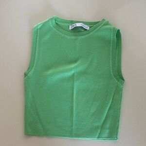 Zara Bright Green Knit Tank Top